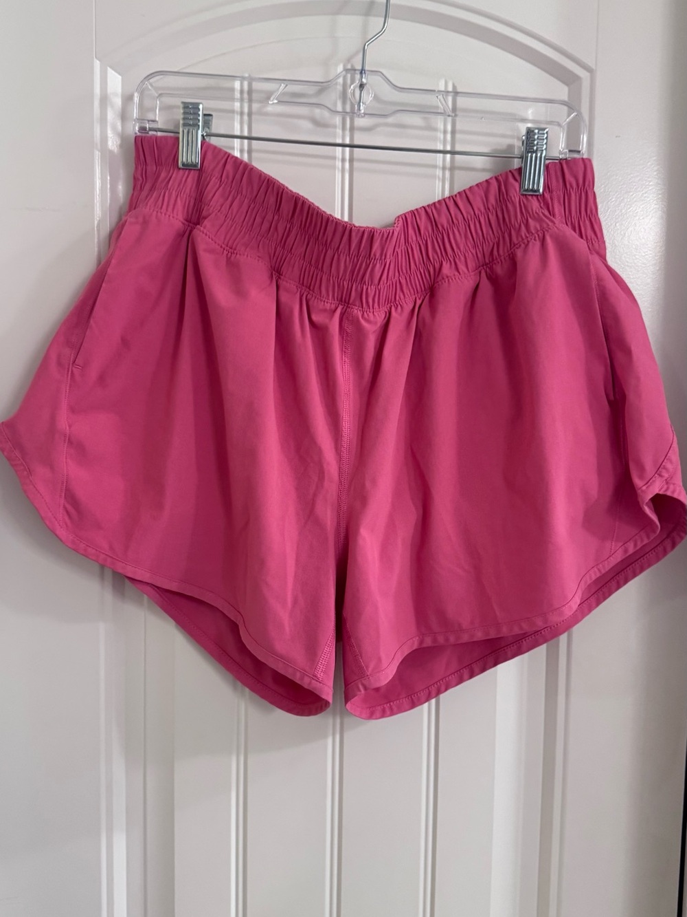 Women's Hot Pink V-Waist Athletic Shorts